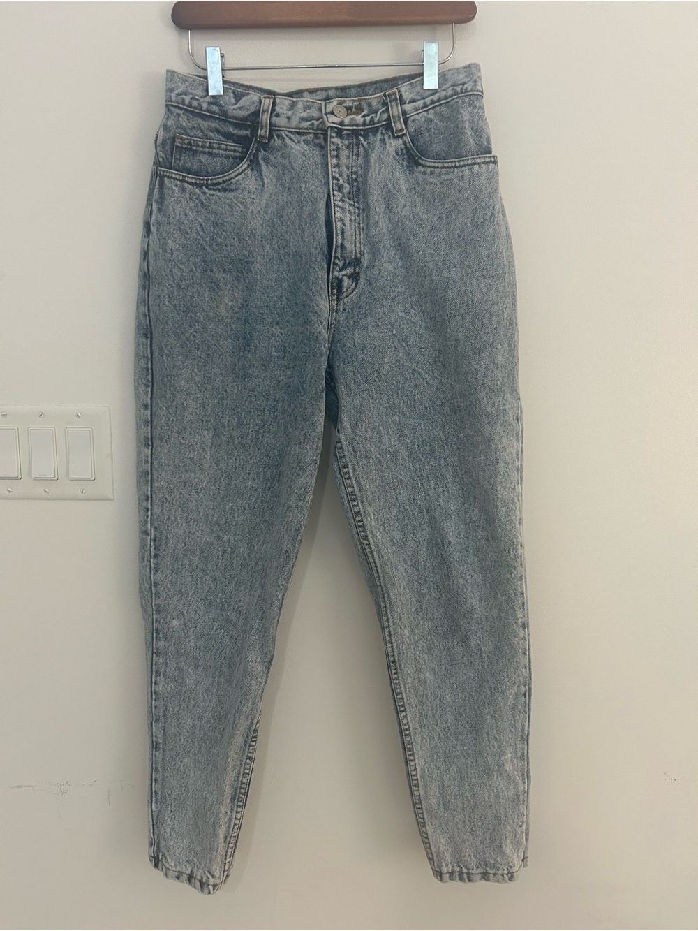 Vintage Jordache Jeans 13/14 High Waist Acid Wash Tapered Ankle Zip 100% Cotton